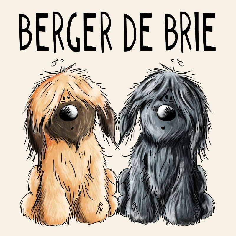 Zwei Berger de Brie - Briard - Comic - Geschenk