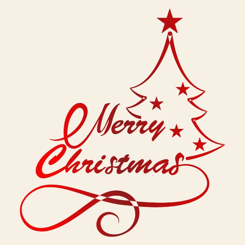 Festive Christmas Tree Silhouette Print