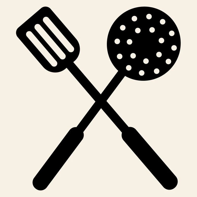 Frying baking tools crossed