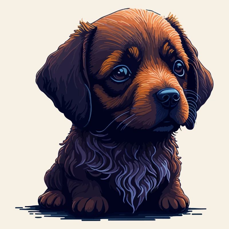 Teckel dans le style numérique