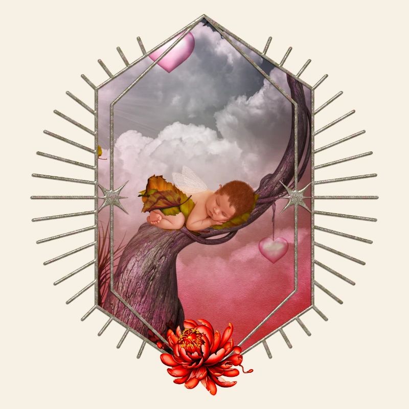 Mignon bébé fée endormi.