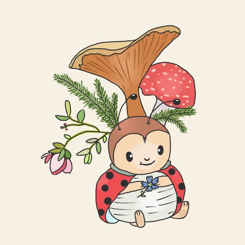 Marienkäfer unterm Pilz