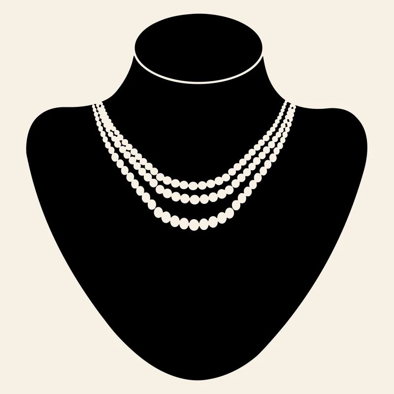 Support col bijoutier avec collier perles