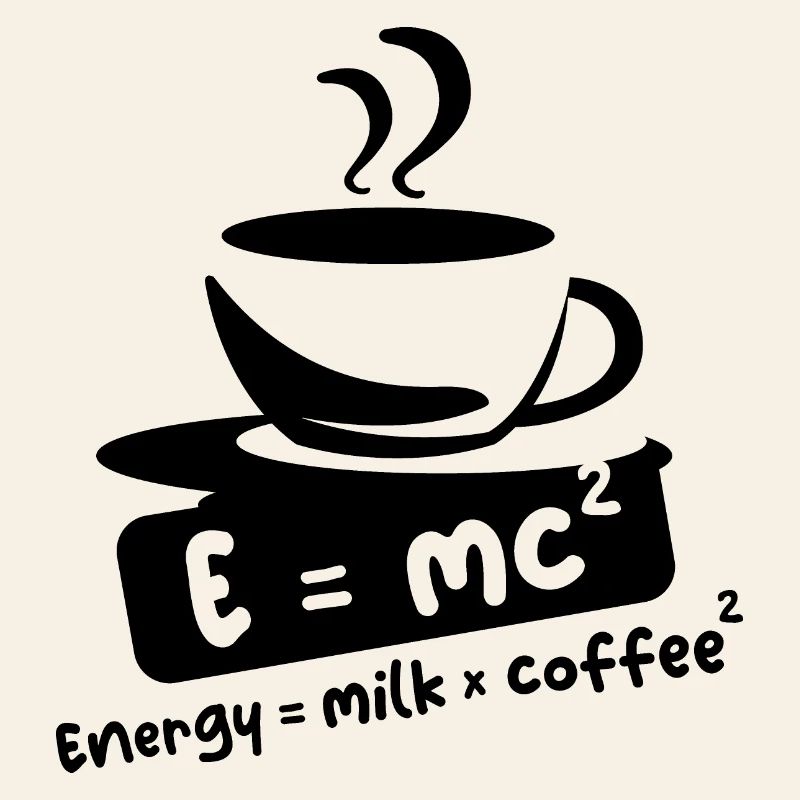 E = mc2 café dictons drôles Einstein Cafe Logo