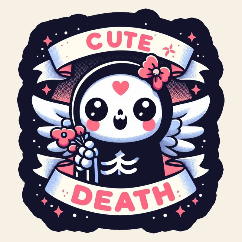Douce mort avec des ailes et des fleurs