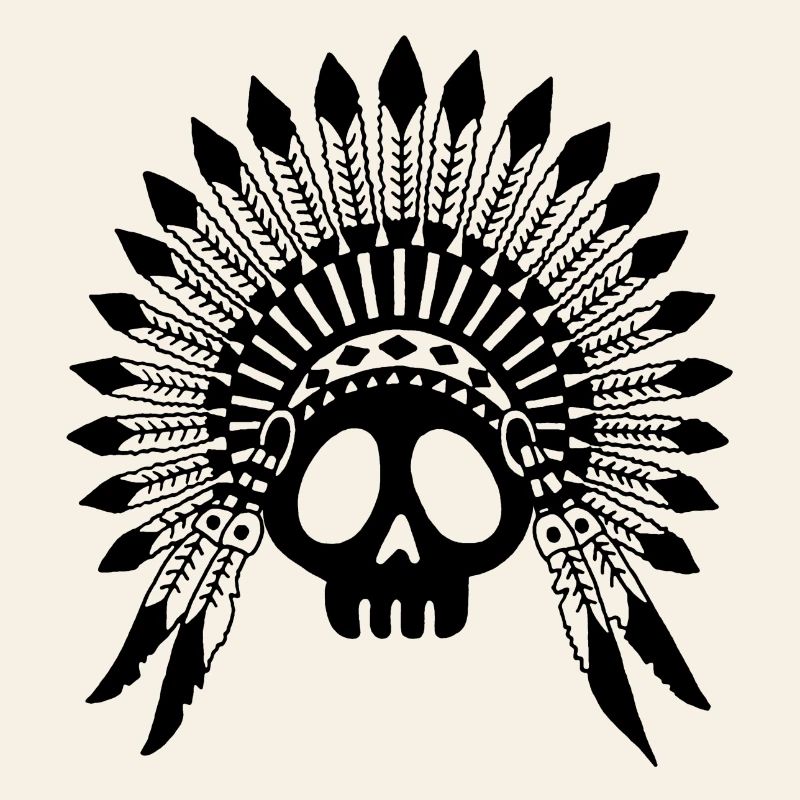 Schwarzer Indianerhäuptling Schädel