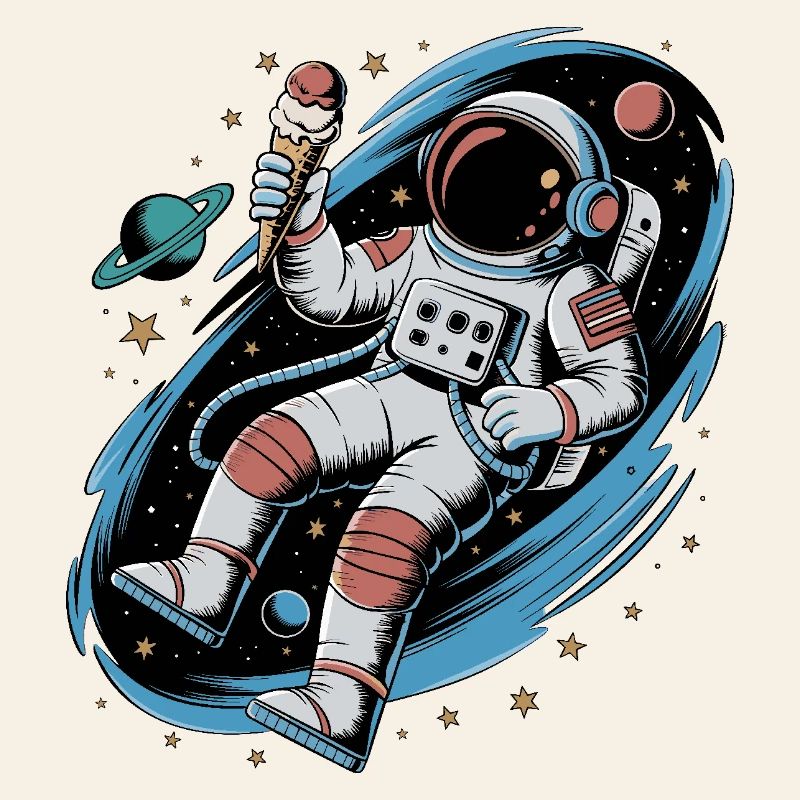 Astronaut Space Space Design with Planets and