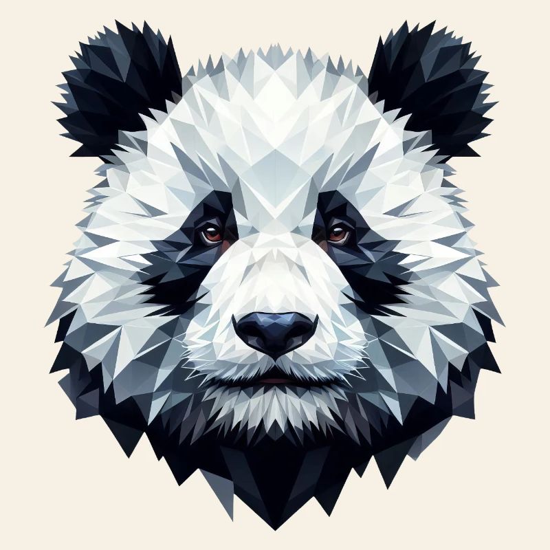 Panda Visage Polygone Art Géométrie