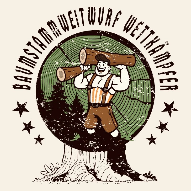 Tree trunk throwing competitors