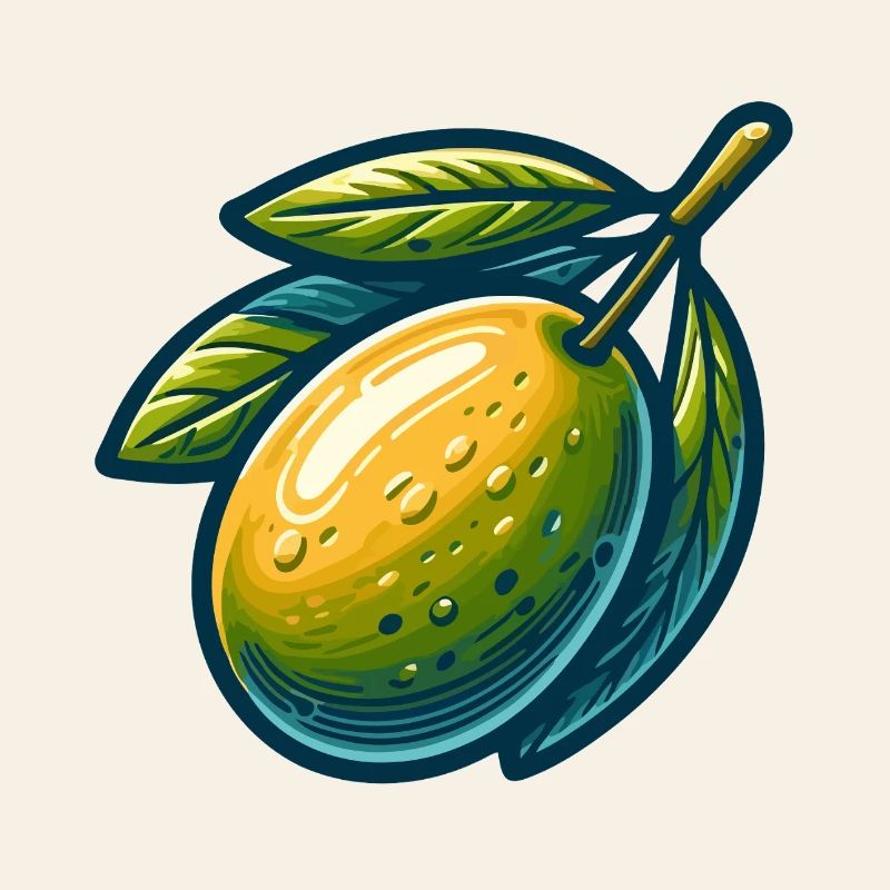 Olive Stylisé Vert Jaune