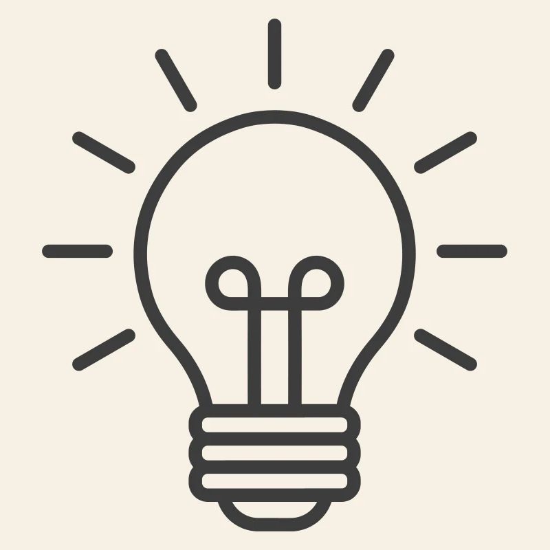 Glowing Light Bulb Line Icon