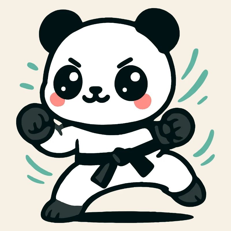 Conception d’arts martiaux Panda mignon
