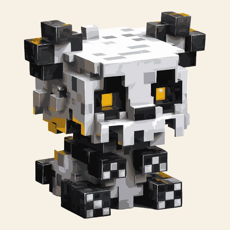 Cute pixel panda in retro gaming style