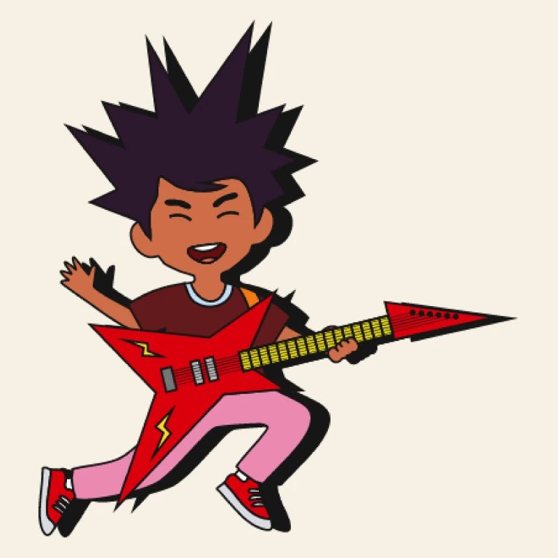 Explosion de guitare rocker pointue