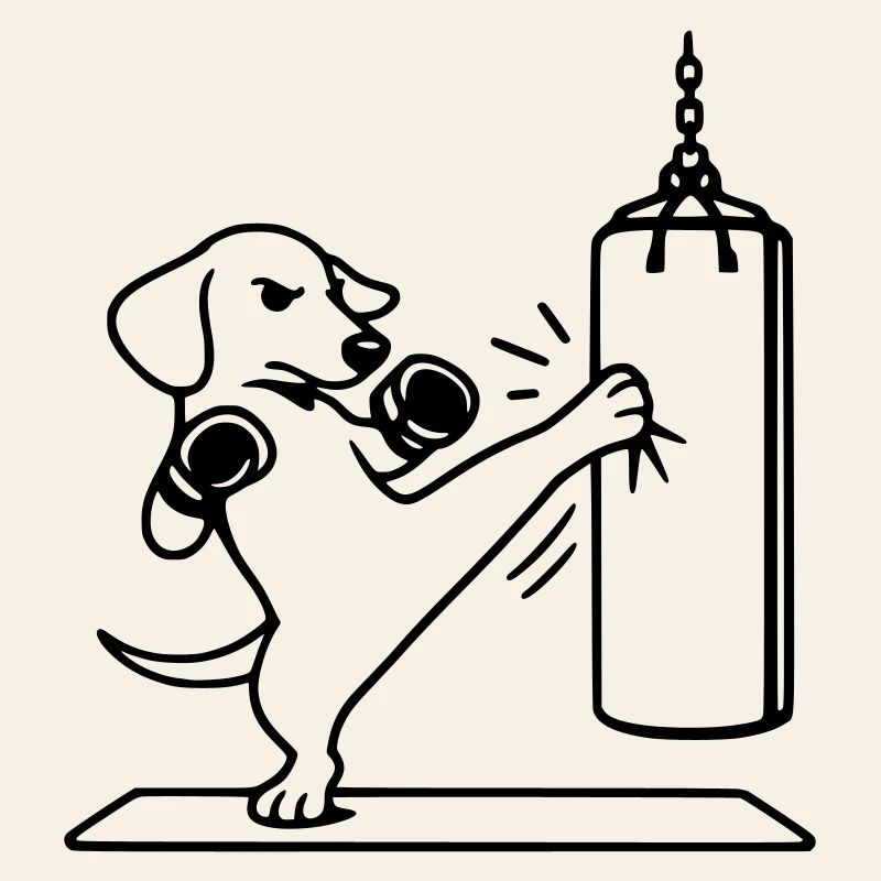 Teckel de kickboxing Boxing