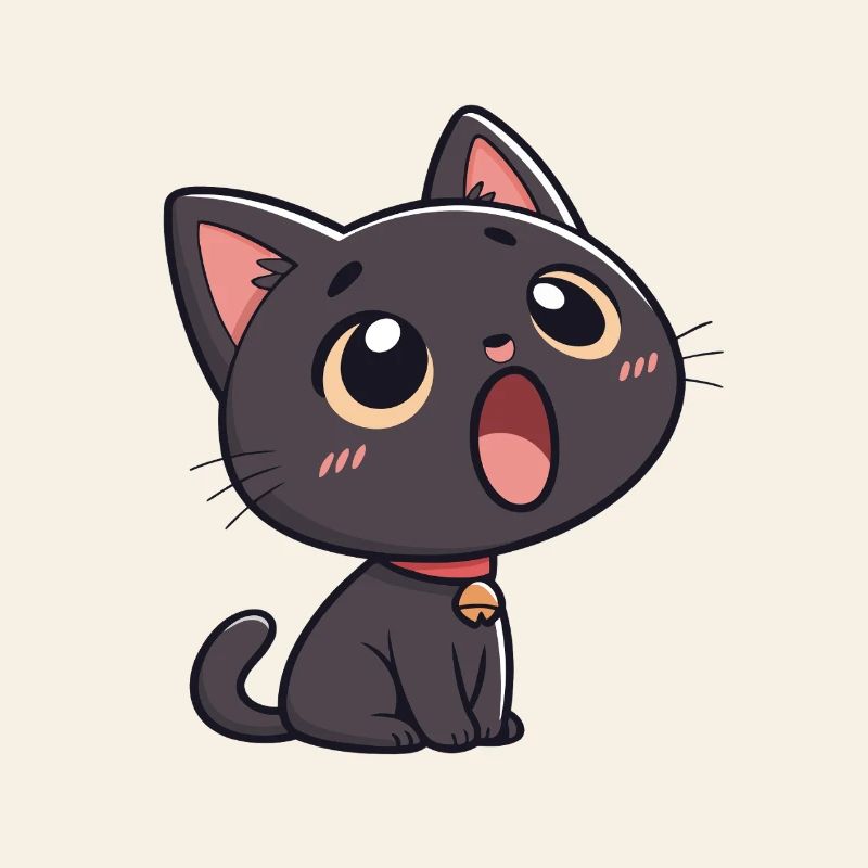 Chat Noir Émerveillé