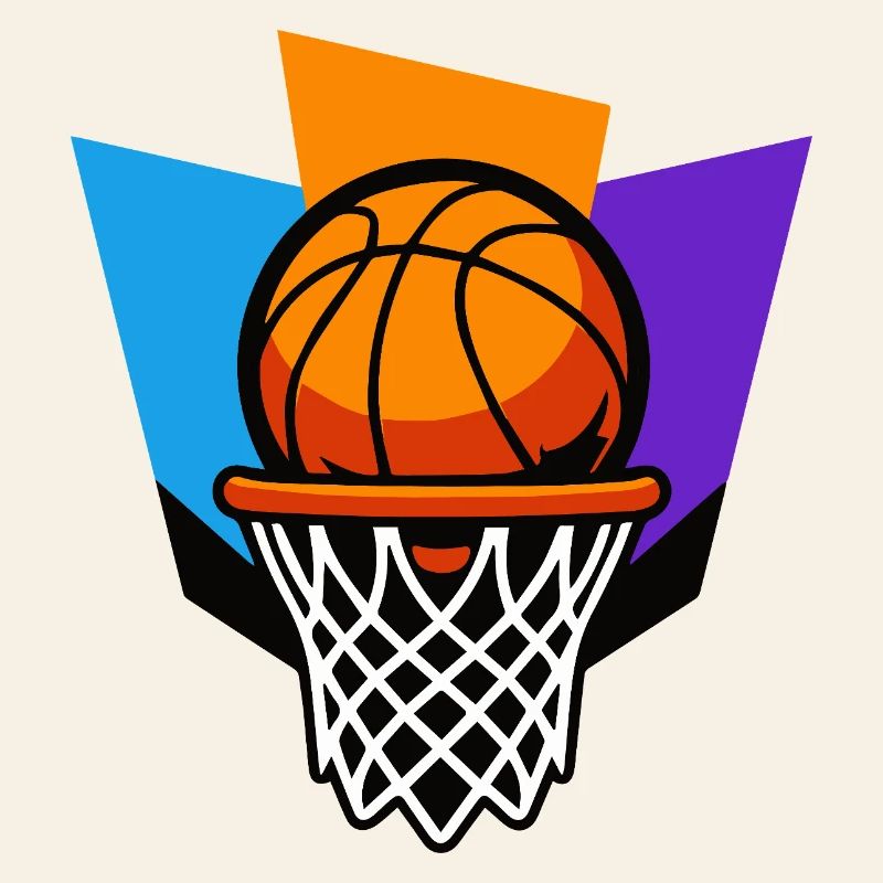 Conception graphique du dunk de panier de basket-ball