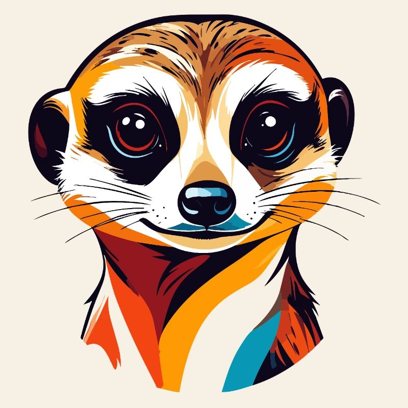 Bunter Erdmännchen Kopf Illustration