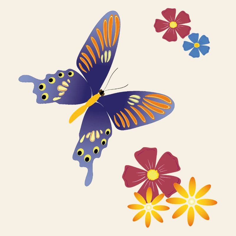 Papillon avec des fleurs