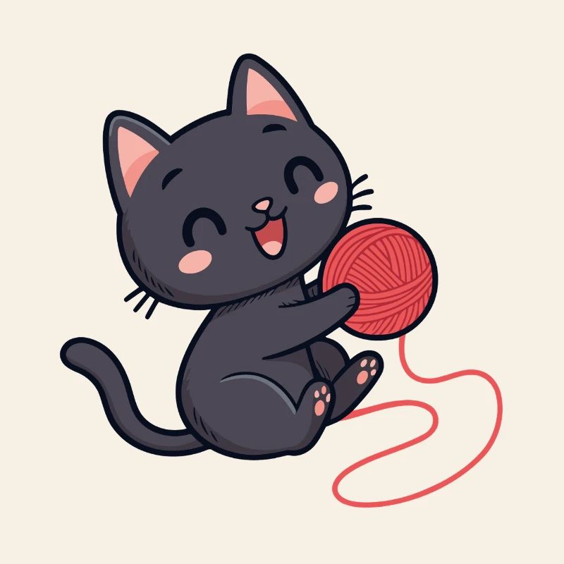 Red wool kitten soft pattern