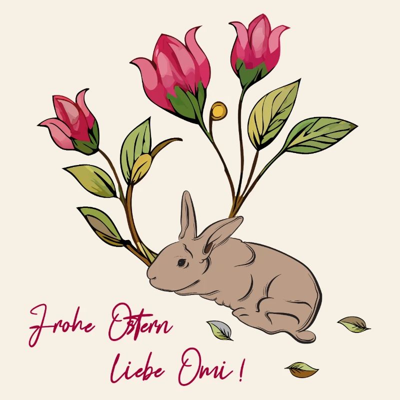 Easter bunny with tulips