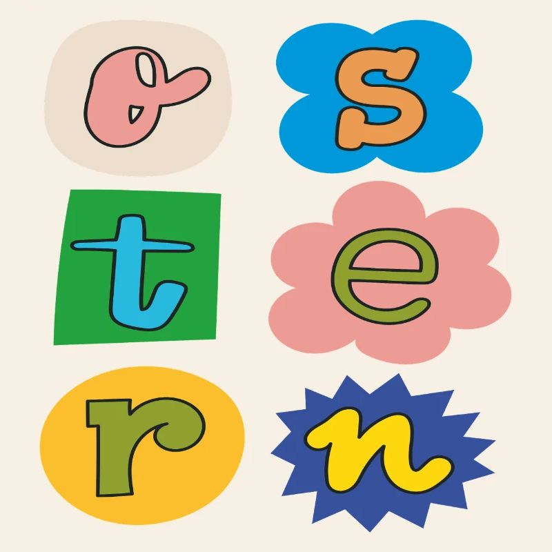 Colorful Easter Letters