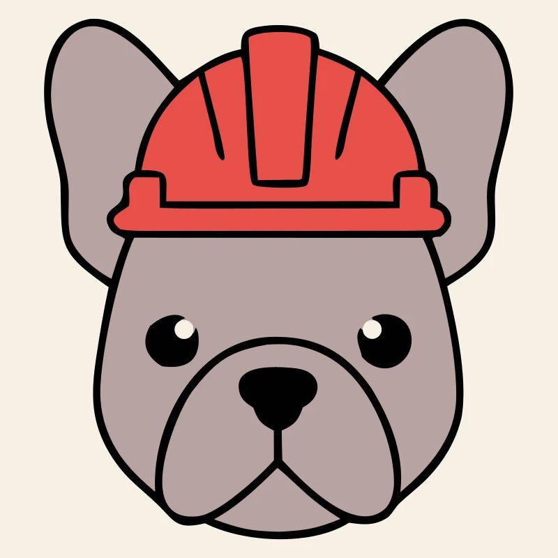 Frenchie Bauarbeiter Helm Kopf