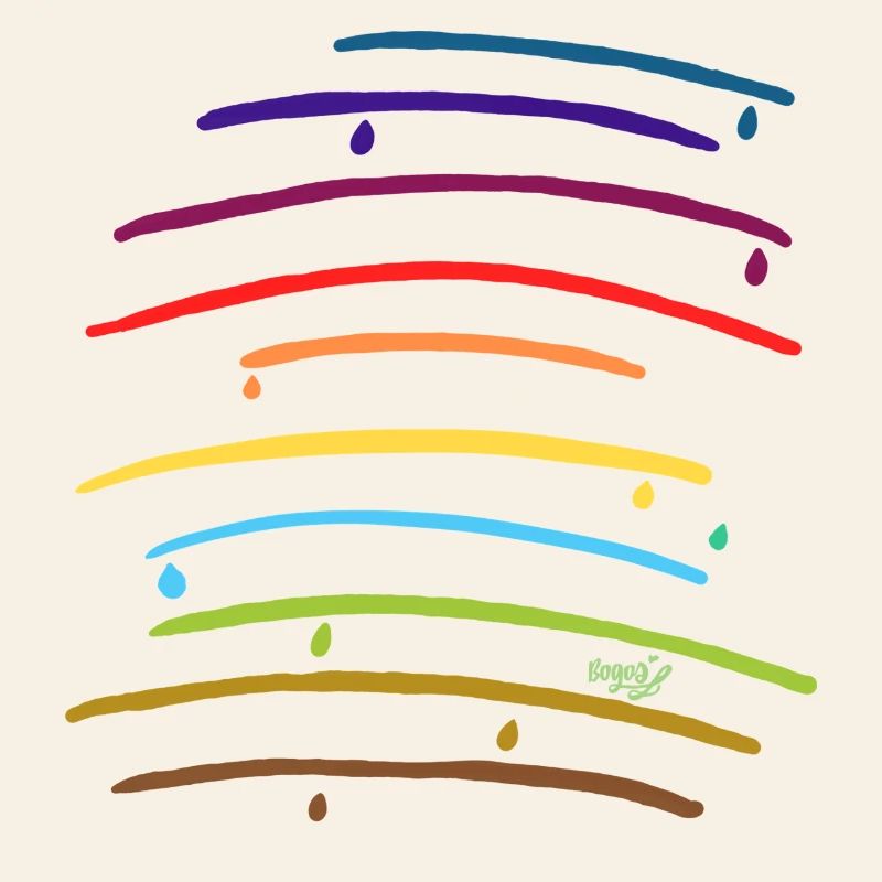 Rainbow arches with drops