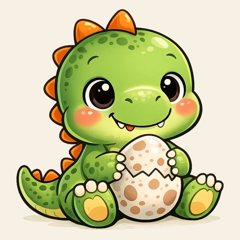 Dino with egg