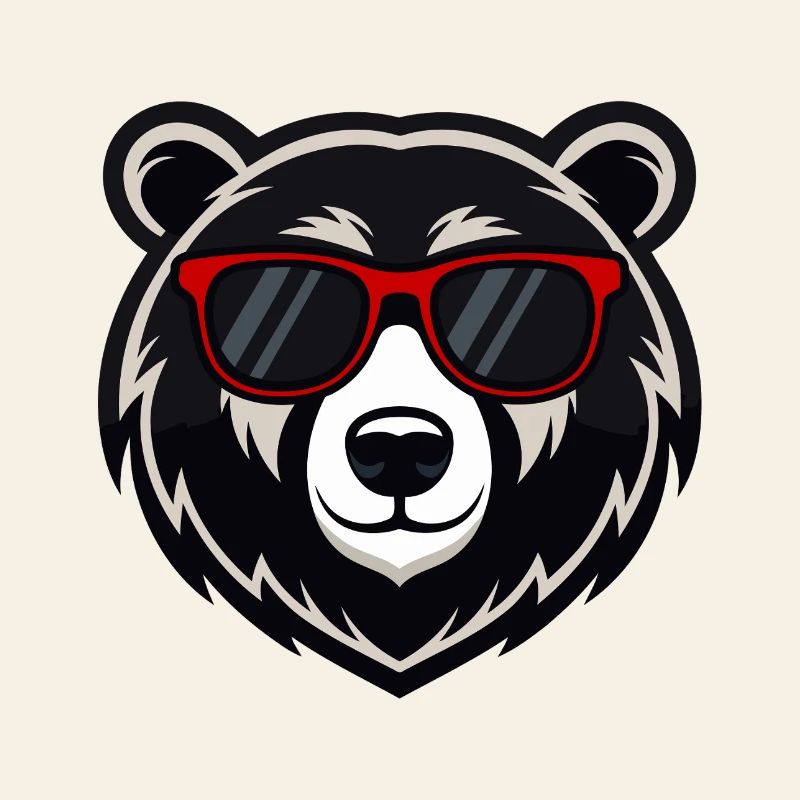 Cool teddy bear red glasses
