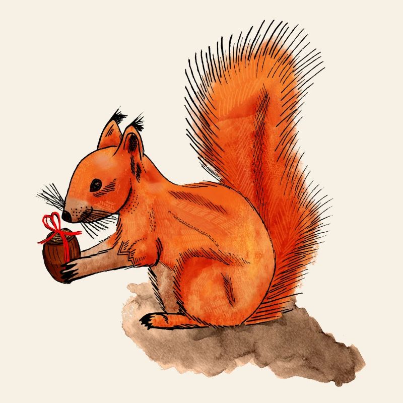 Eichhörnchen mit Geschenk