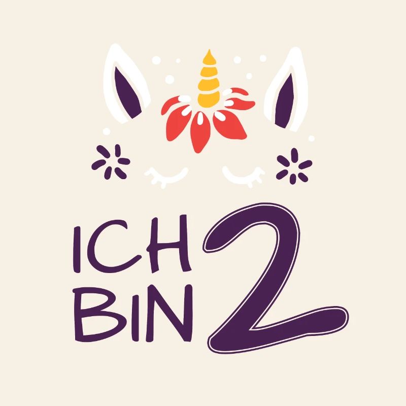 ich bin 2 - Einhorn - Geburtstag - Mädchen