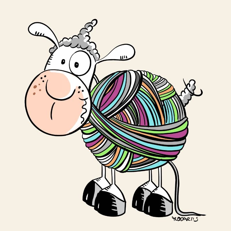 Coloured Sheep - Sheep - Comic - wool