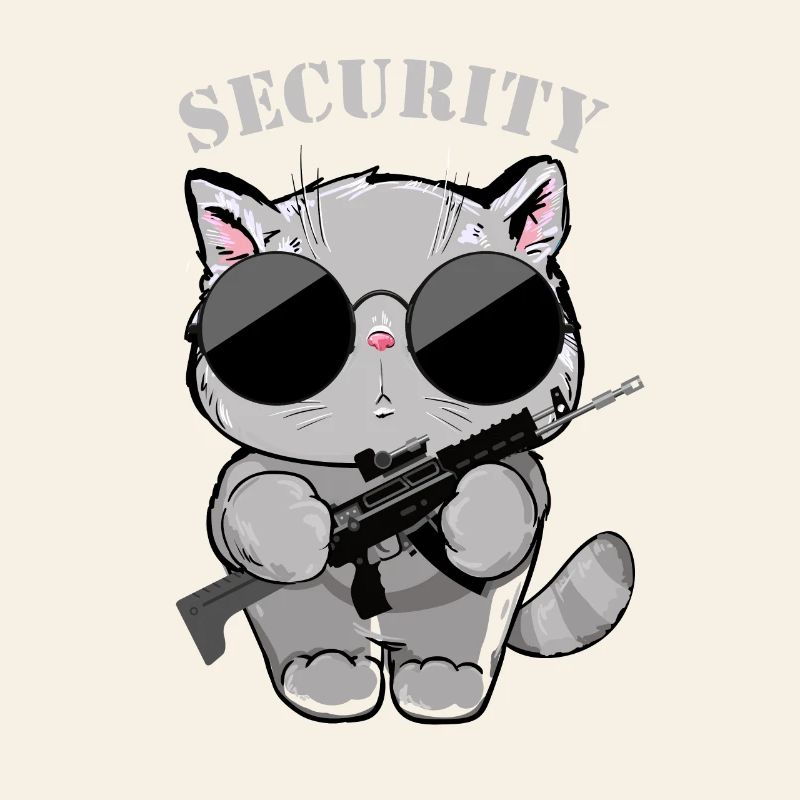 Agent de sécurité Cat avec pistolet