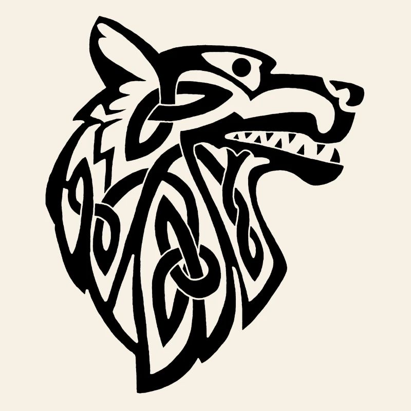 Wolf schwarz Wikinger