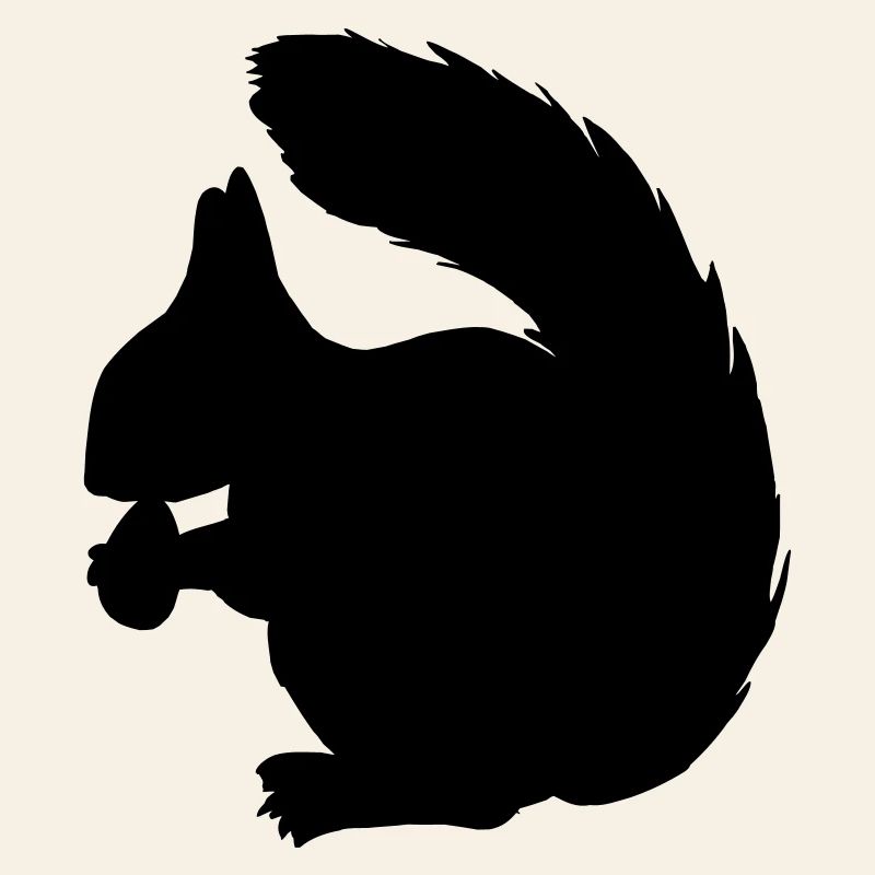 Squirrel with nut shadow figure