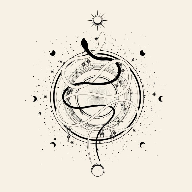 Snakes Moon Phases Occult Wiccan Goth Clothes