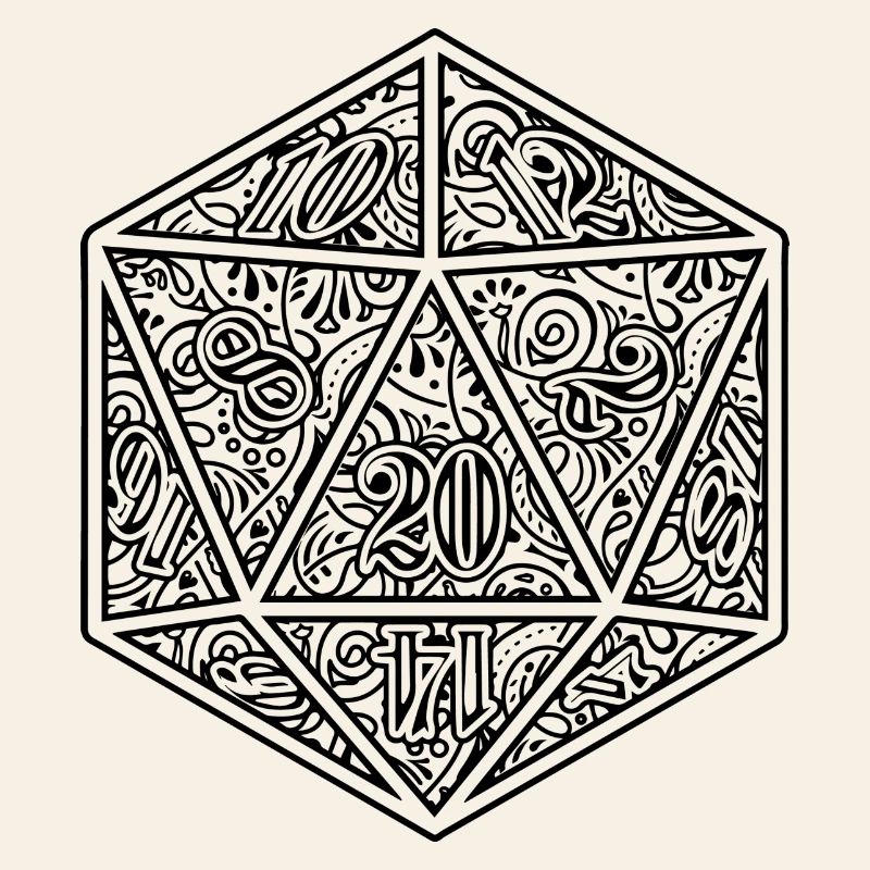 D20 Dice Ornament RPG Cube Design