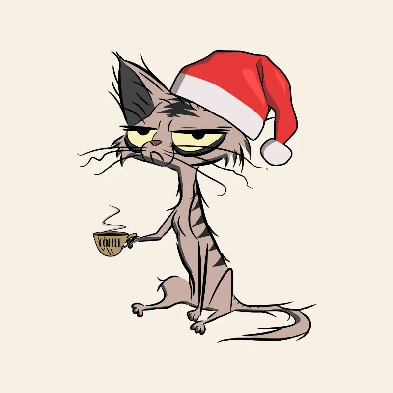 Noël Chat Café Chat Cadeau de Noël