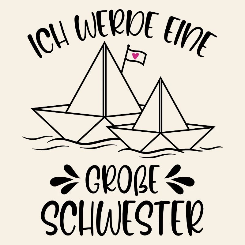 Papierschiff Schiff Ich werde eine große Schwester