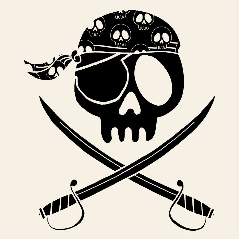 Schwarzer Piratenschädel