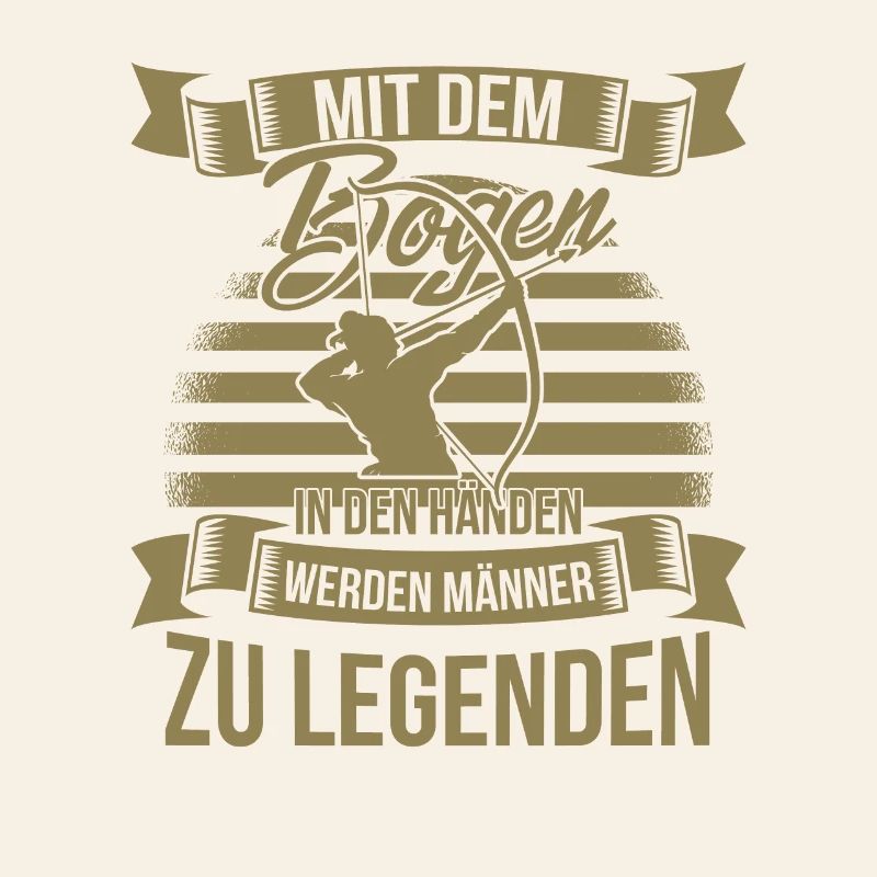 Bogenschiessen mit dem Bogen in den Händen