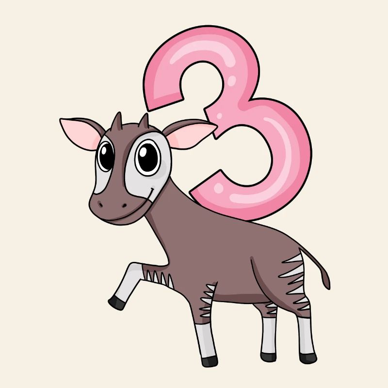 Fille de 3 ans Okapi 3ème cadeau d’anniversaire