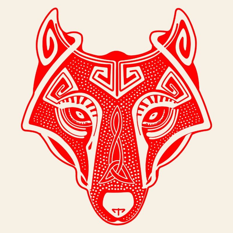 Viking Wolf red transparent