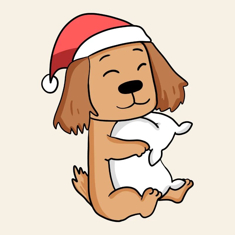 Deutsch Cocker Spaniel Dog Christmas Sleep