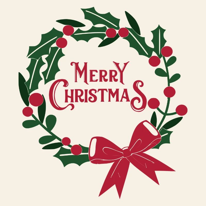 Weihnachtskranz mit roter Schleife