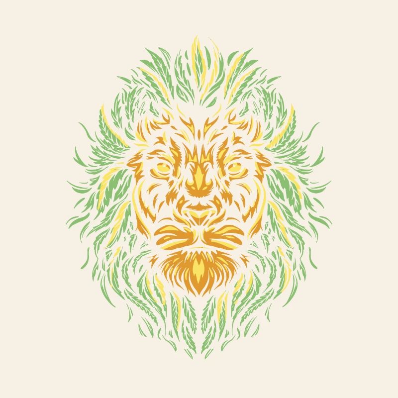 Masque vert feuille lion feuille