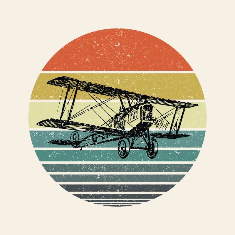Aviator Pilot Retro Bi Plane Airplane Aviation