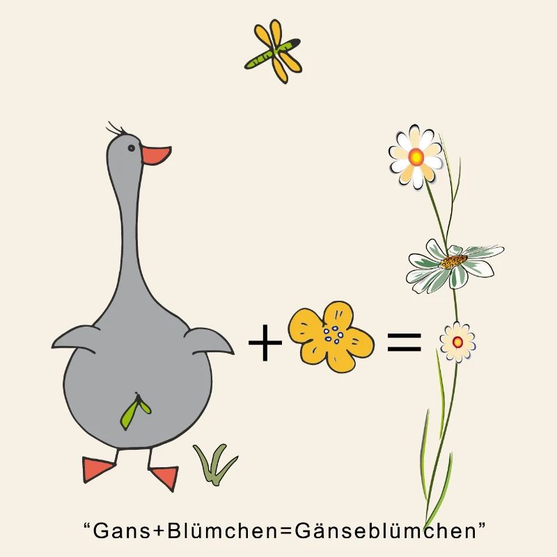 Gans und Blümchen gleich Gänseblümchen