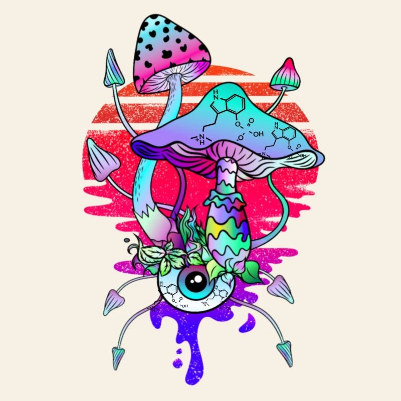 Psychedelic Magic Mushrooms Vaporwave